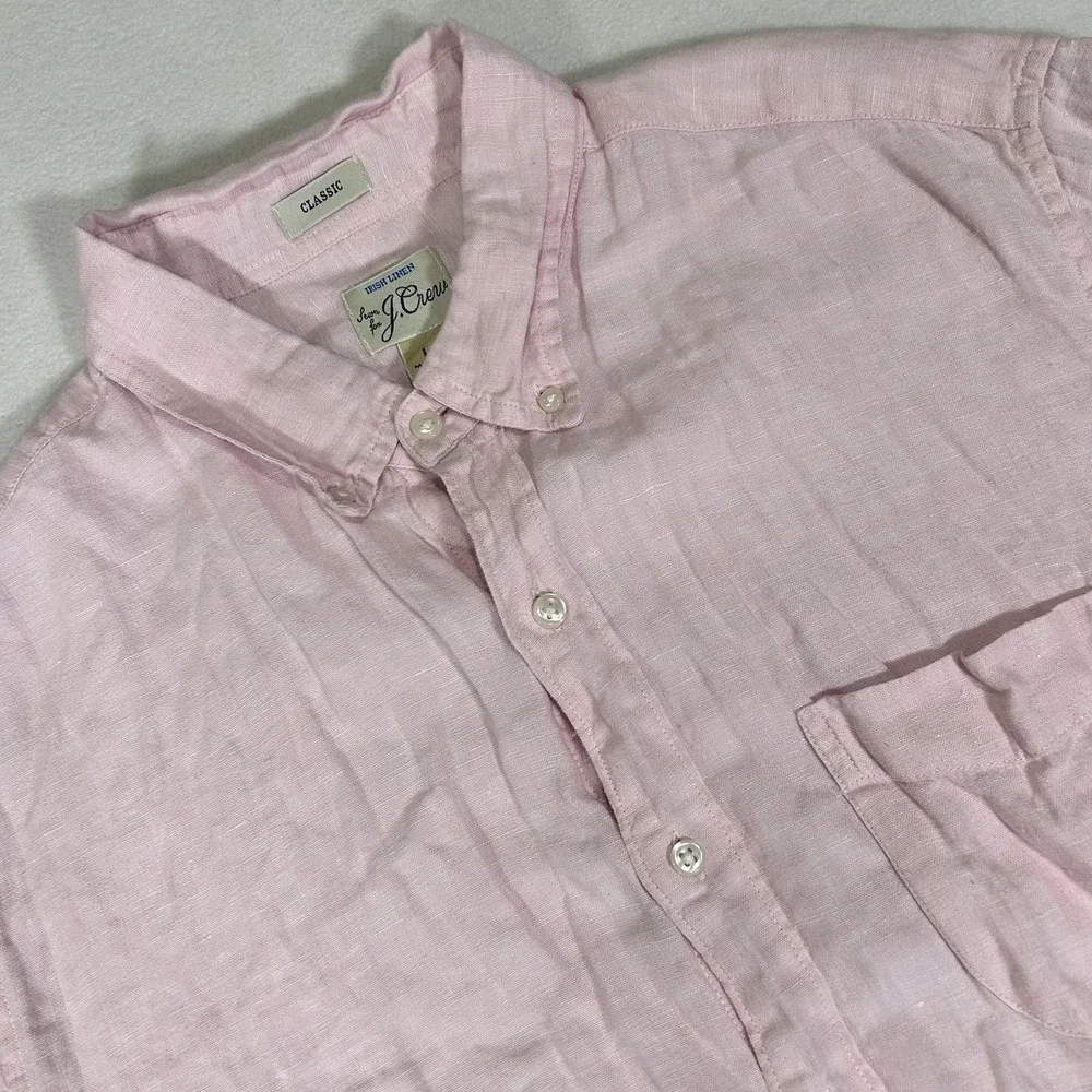 J. Crew Light Pink Button-Down Linen Shirt